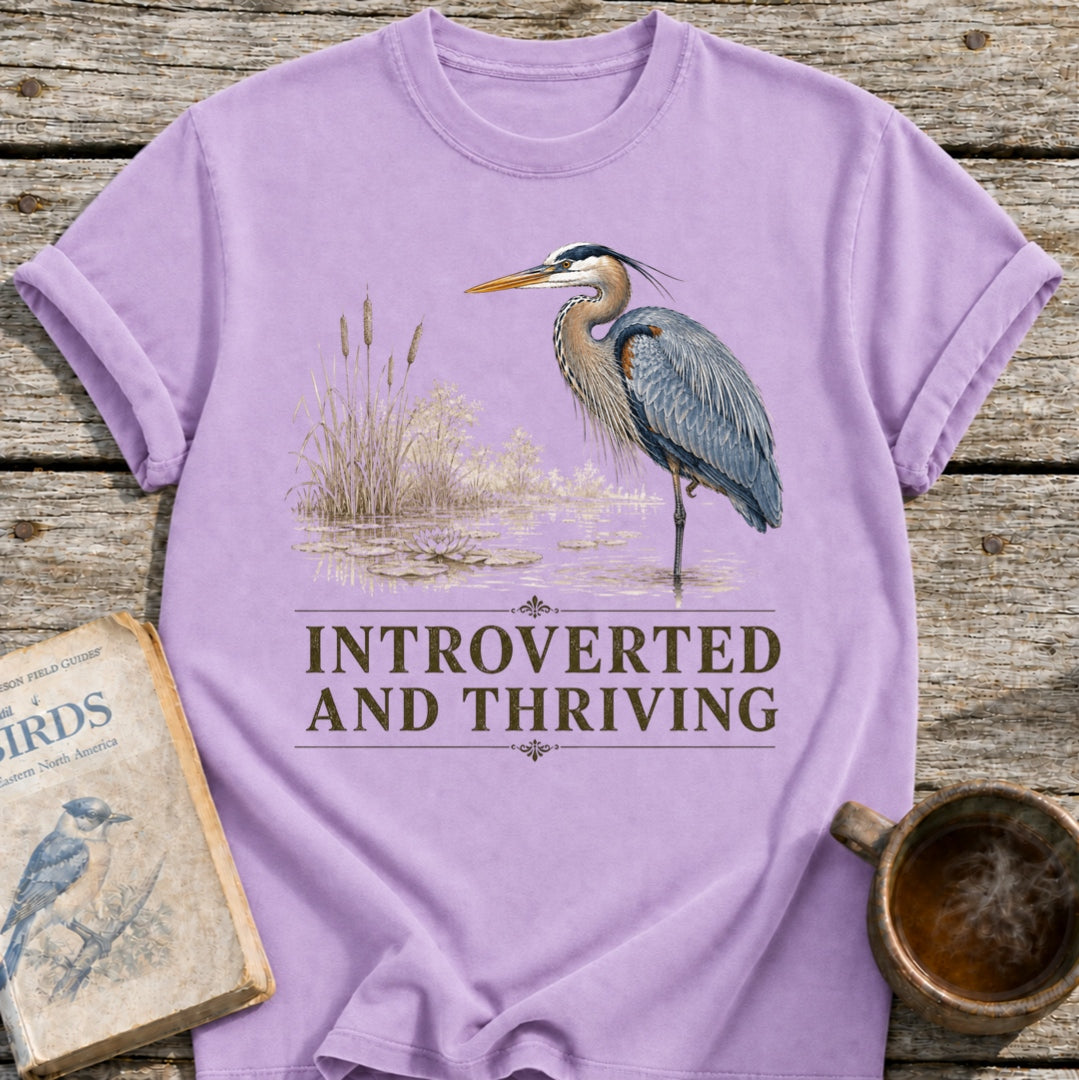Heron Introverted and Thriving T-Shirt