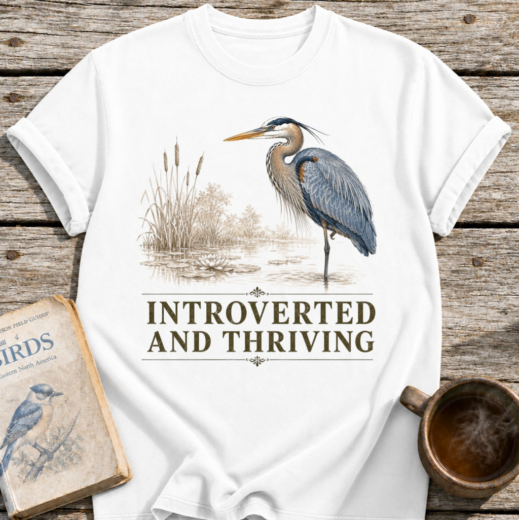 Heron Introverted and Thriving T-Shirt