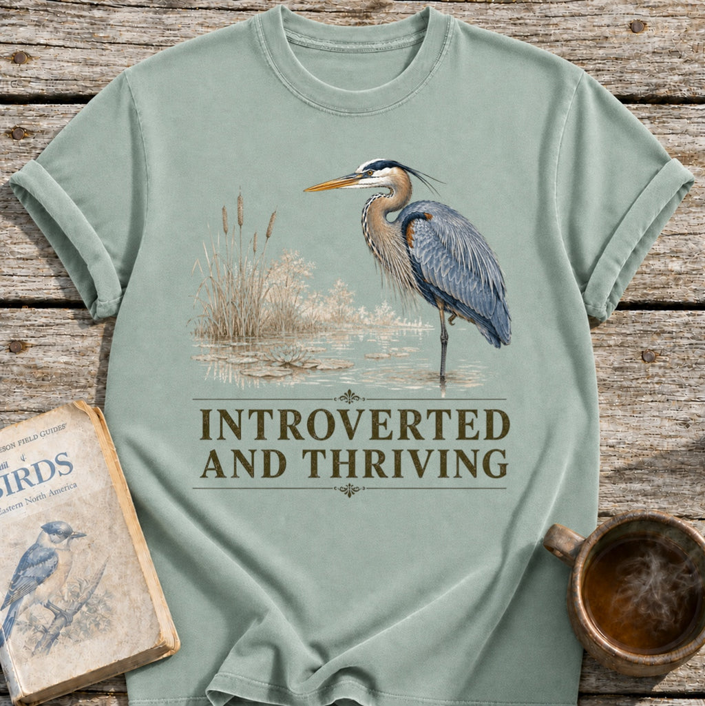 Heron Introverted and Thriving T-Shirt