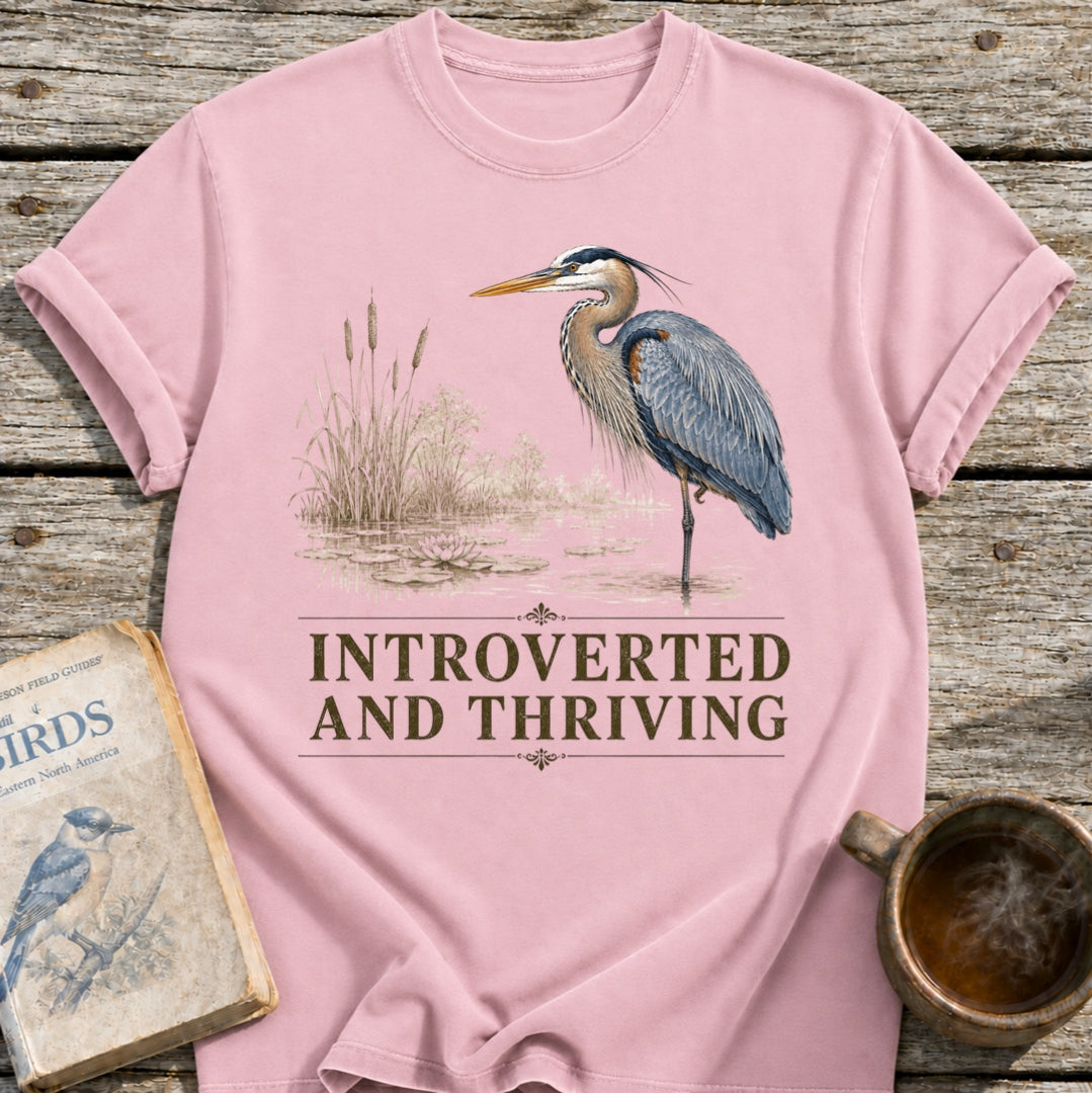 Heron Introverted and Thriving T-Shirt