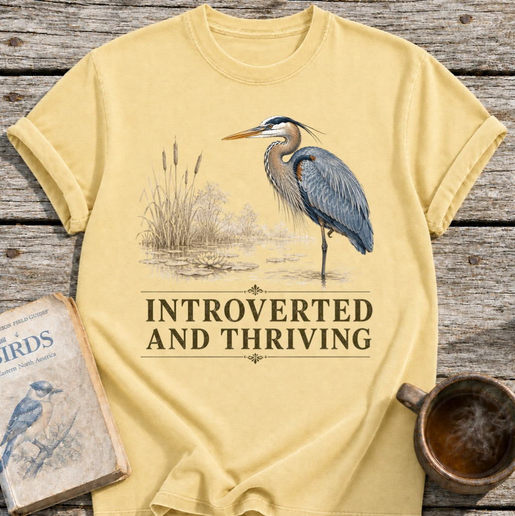 Heron Introverted and Thriving T-Shirt