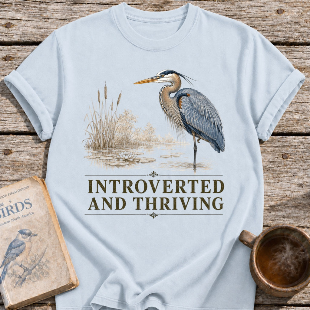 Heron Introverted and Thriving T-Shirt
