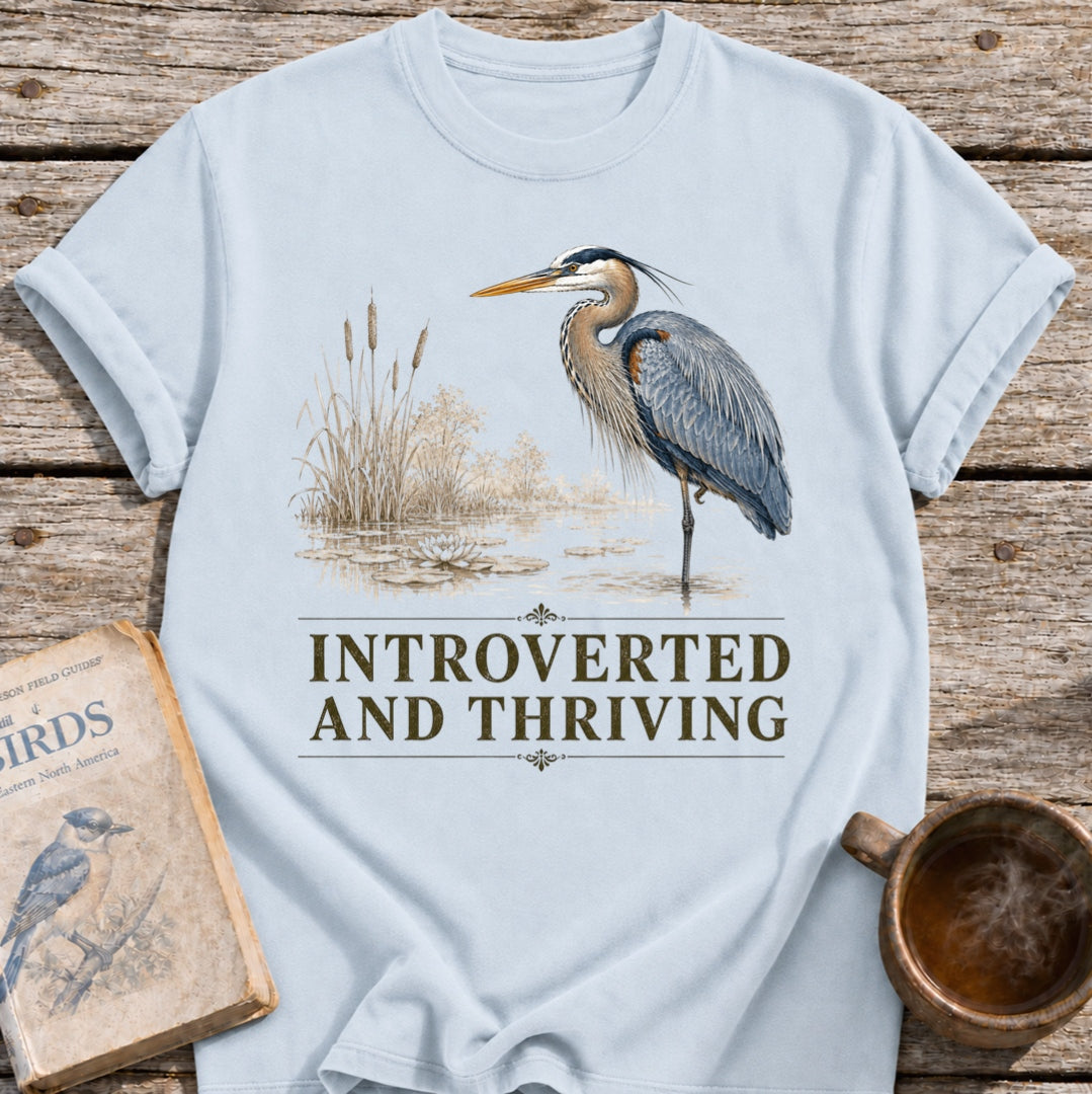 Heron Introverted and Thriving T-Shirt