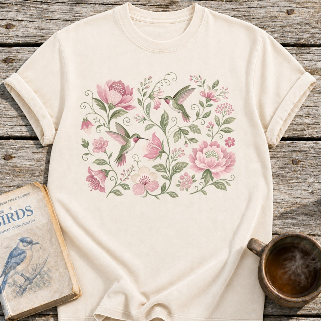 Hummingbirds Floral T-Shirt