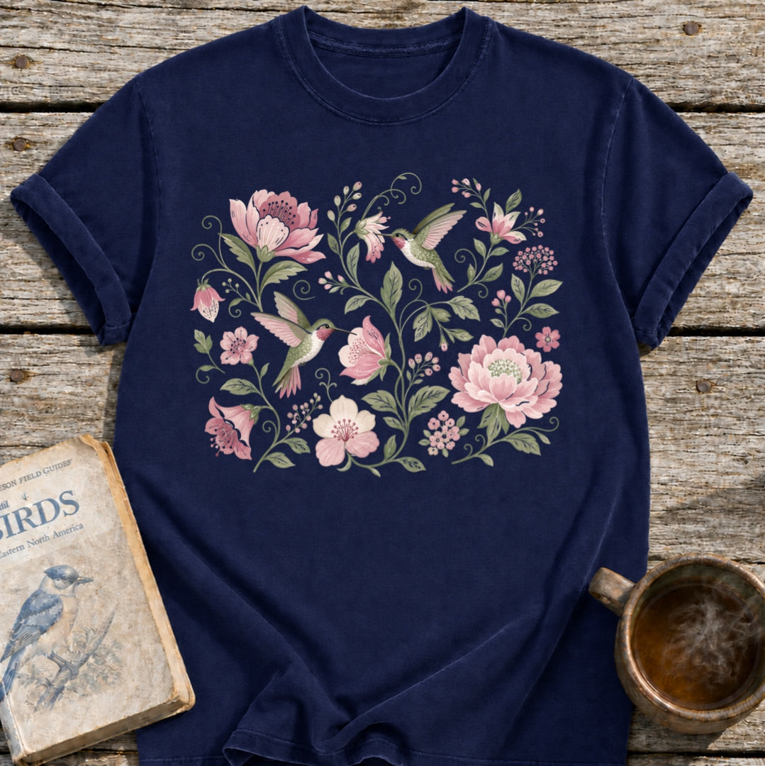 Hummingbirds Floral T-Shirt