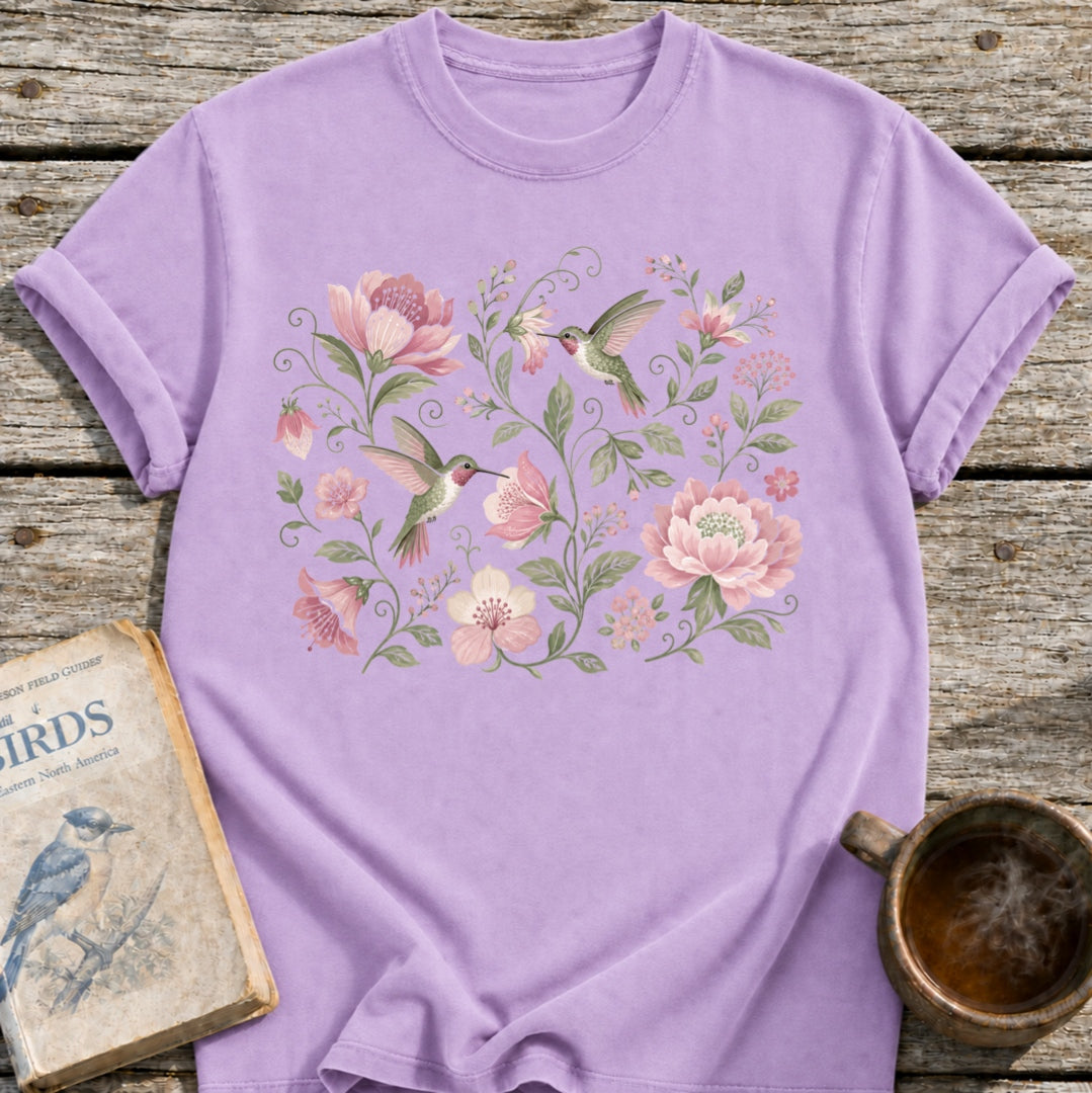 Hummingbirds Floral T-Shirt
