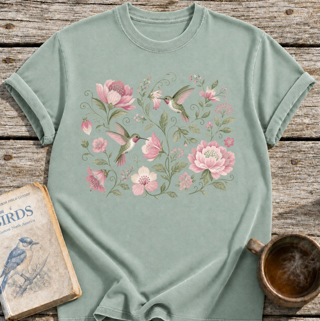 Hummingbirds Floral T-Shirt