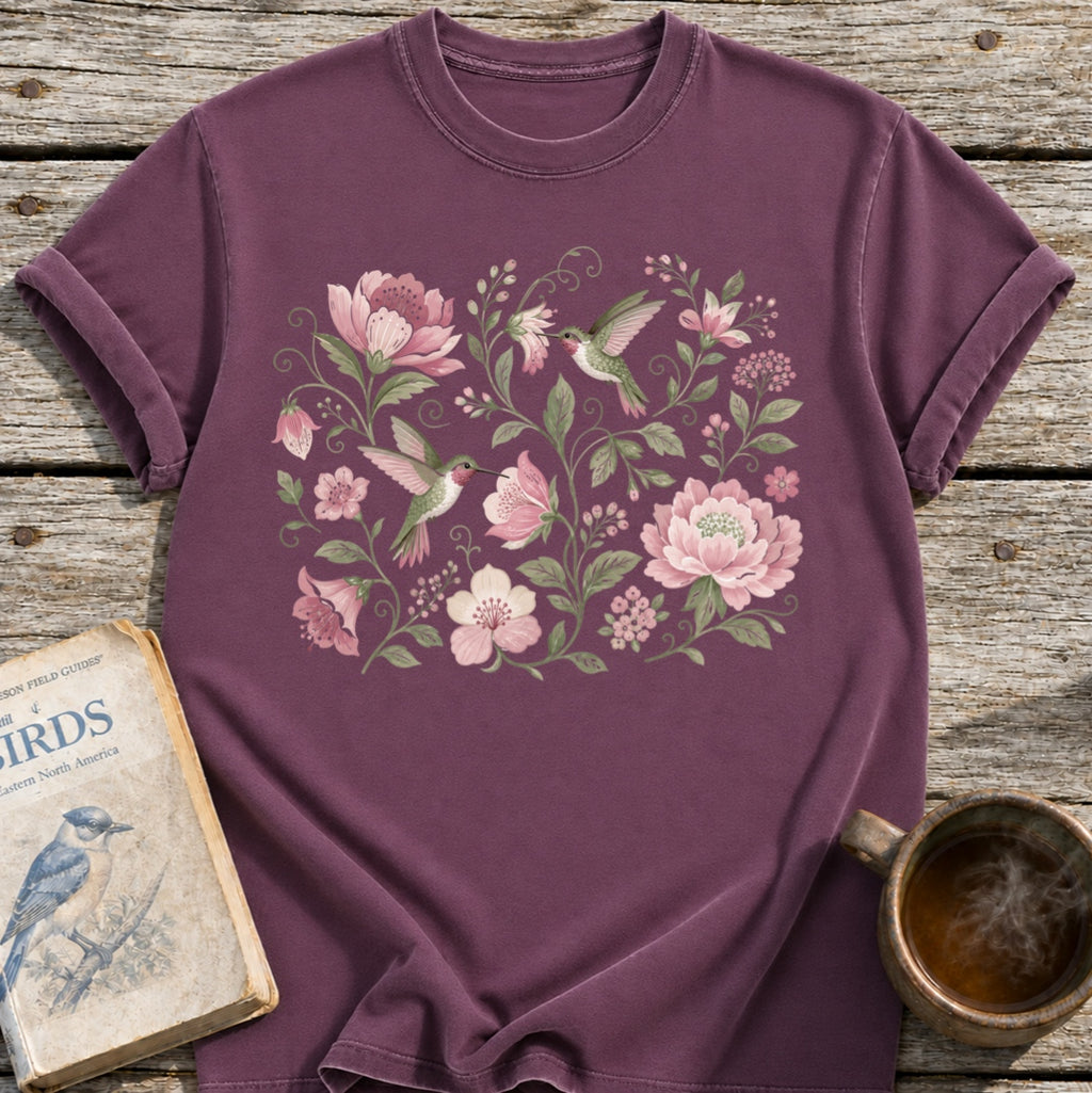 Hummingbirds Floral T-Shirt