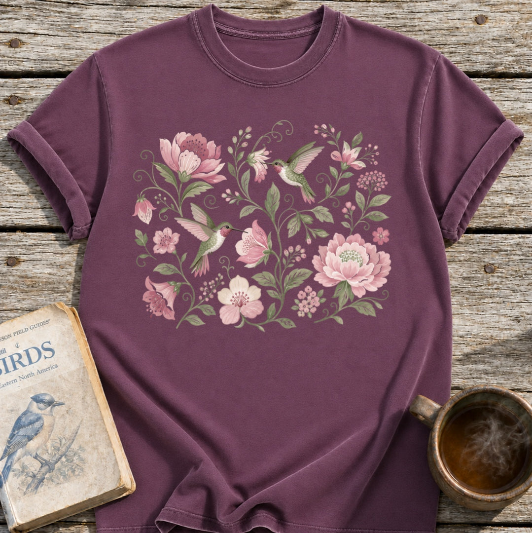 Hummingbirds Floral T-Shirt