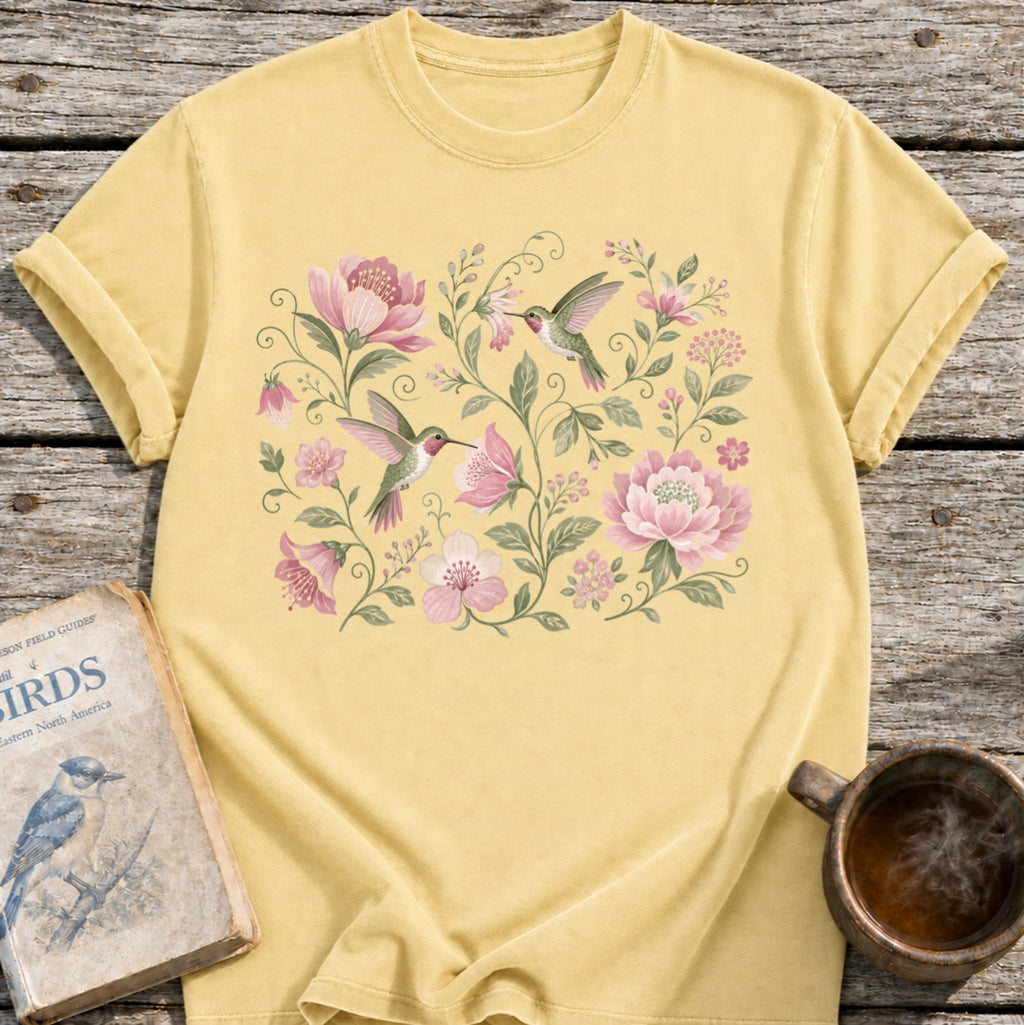 Hummingbirds Floral T-Shirt