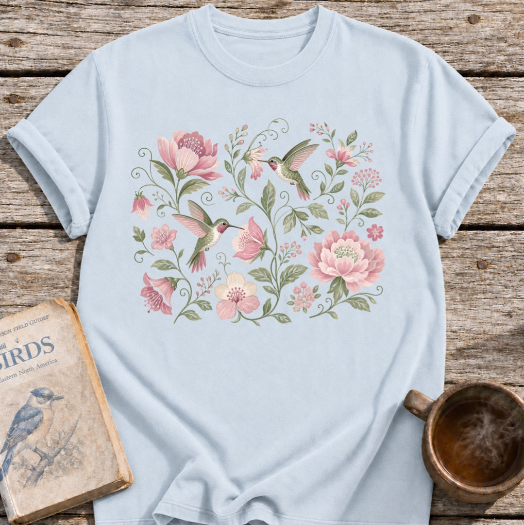 Hummingbirds Floral T-Shirt