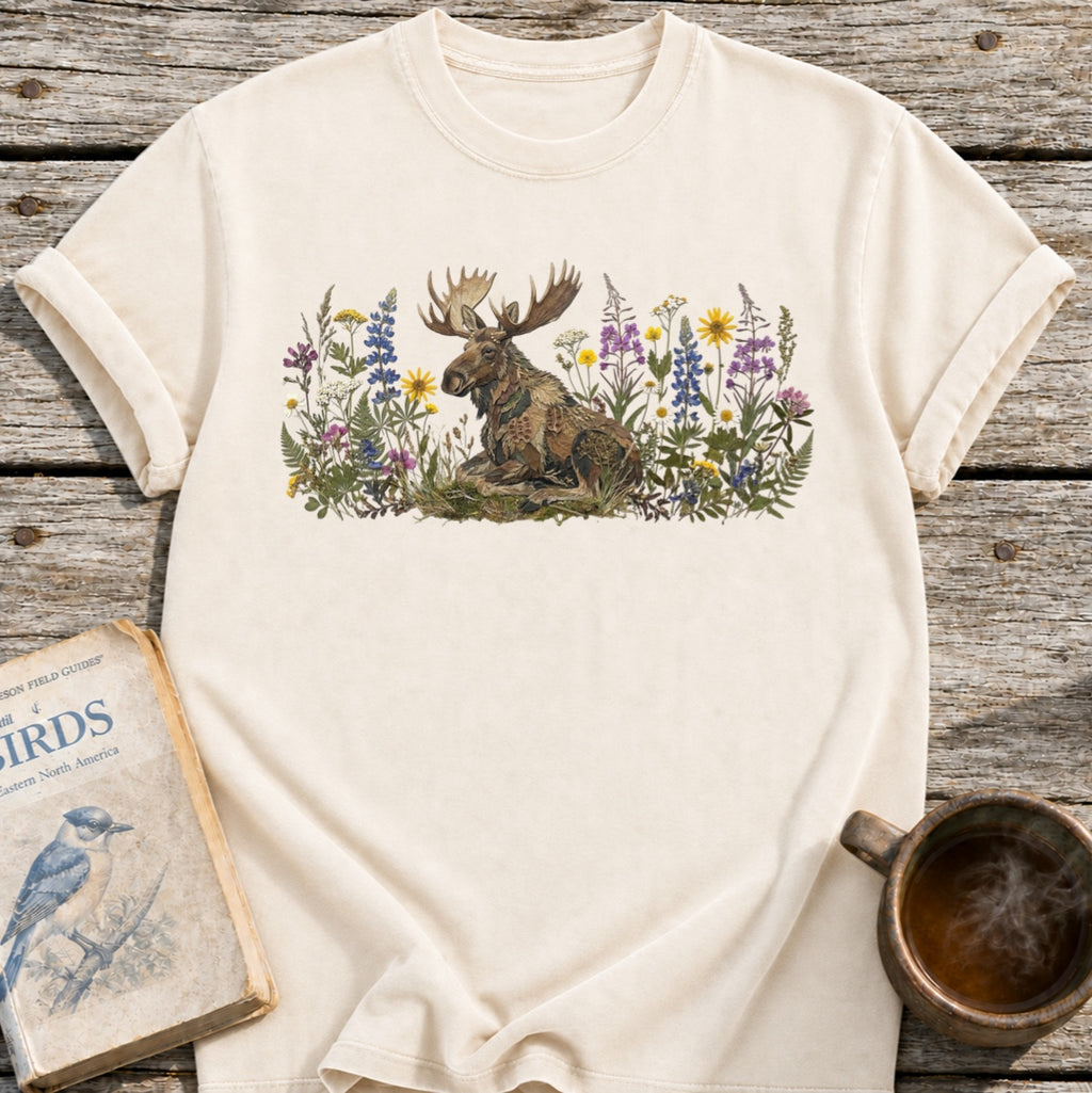 Moose Pressed Flowers T-Shirt