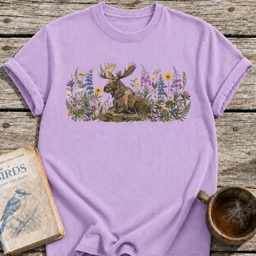 Moose Pressed Flowers T-Shirt