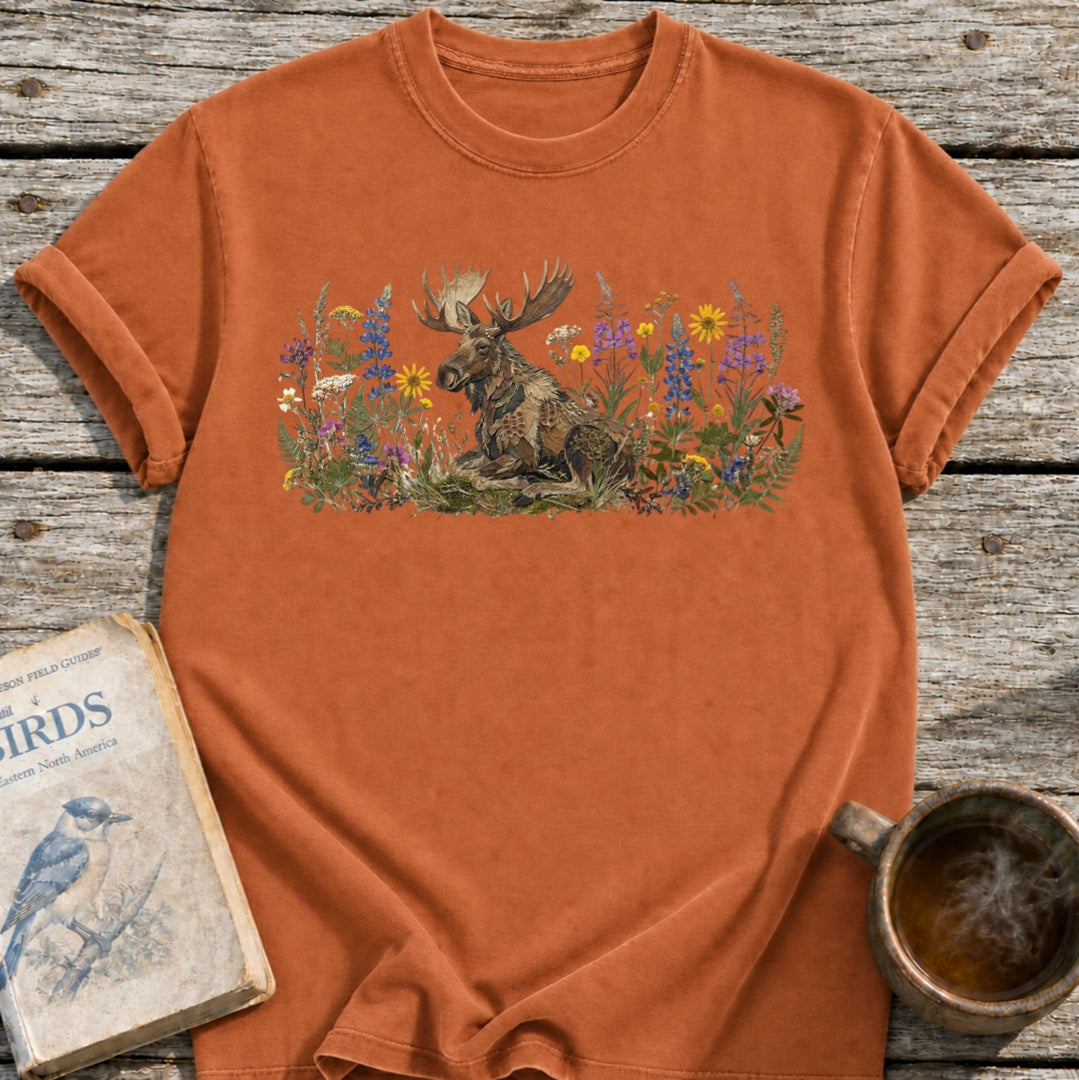Moose Pressed Flowers T-Shirt