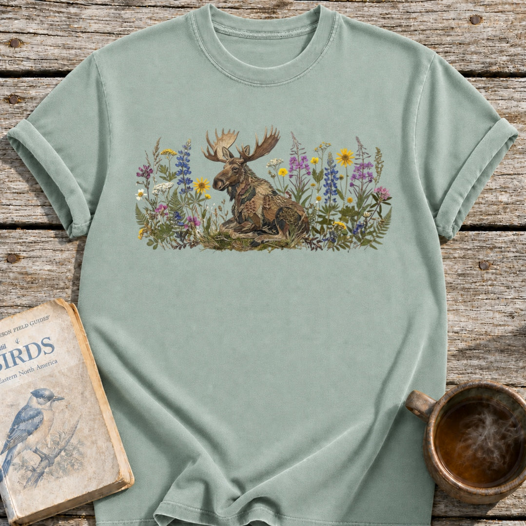 Moose Pressed Flowers T-Shirt