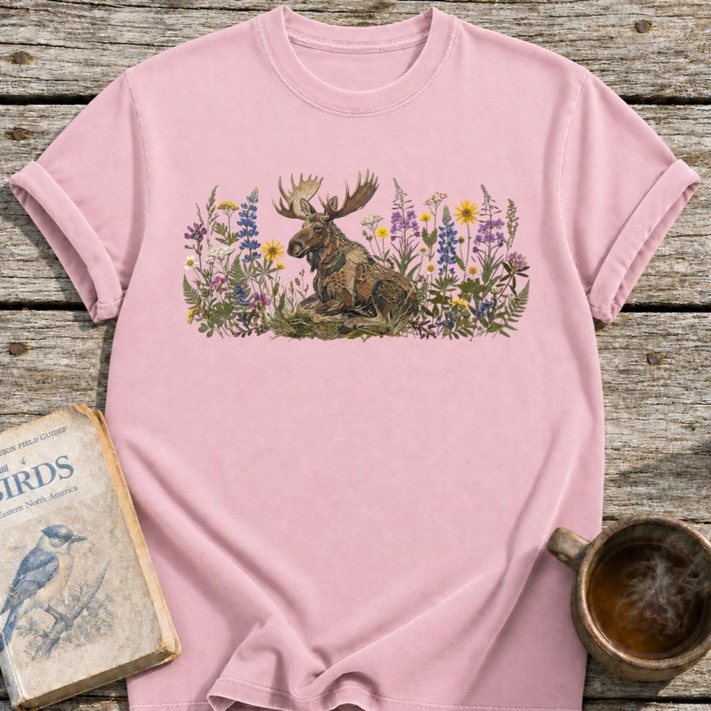 Moose Pressed Flowers T-Shirt