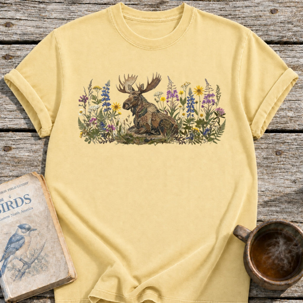Moose Pressed Flowers T-Shirt