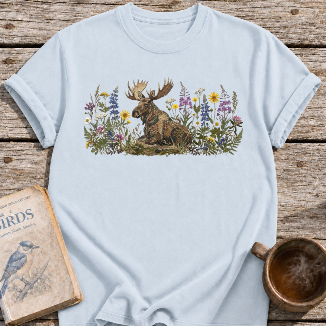 Moose Pressed Flowers T-Shirt