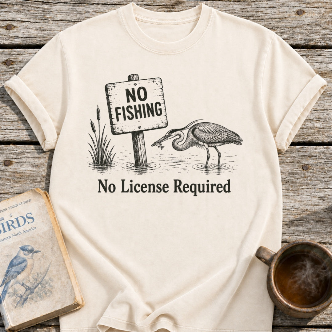 No Fishing Heron T-Shirt
