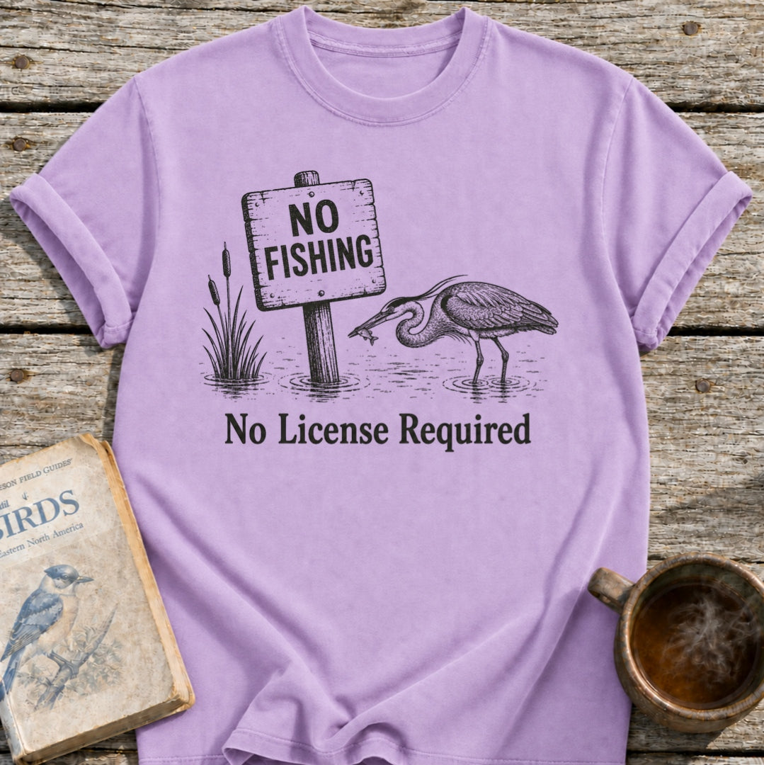 No Fishing Heron T-Shirt
