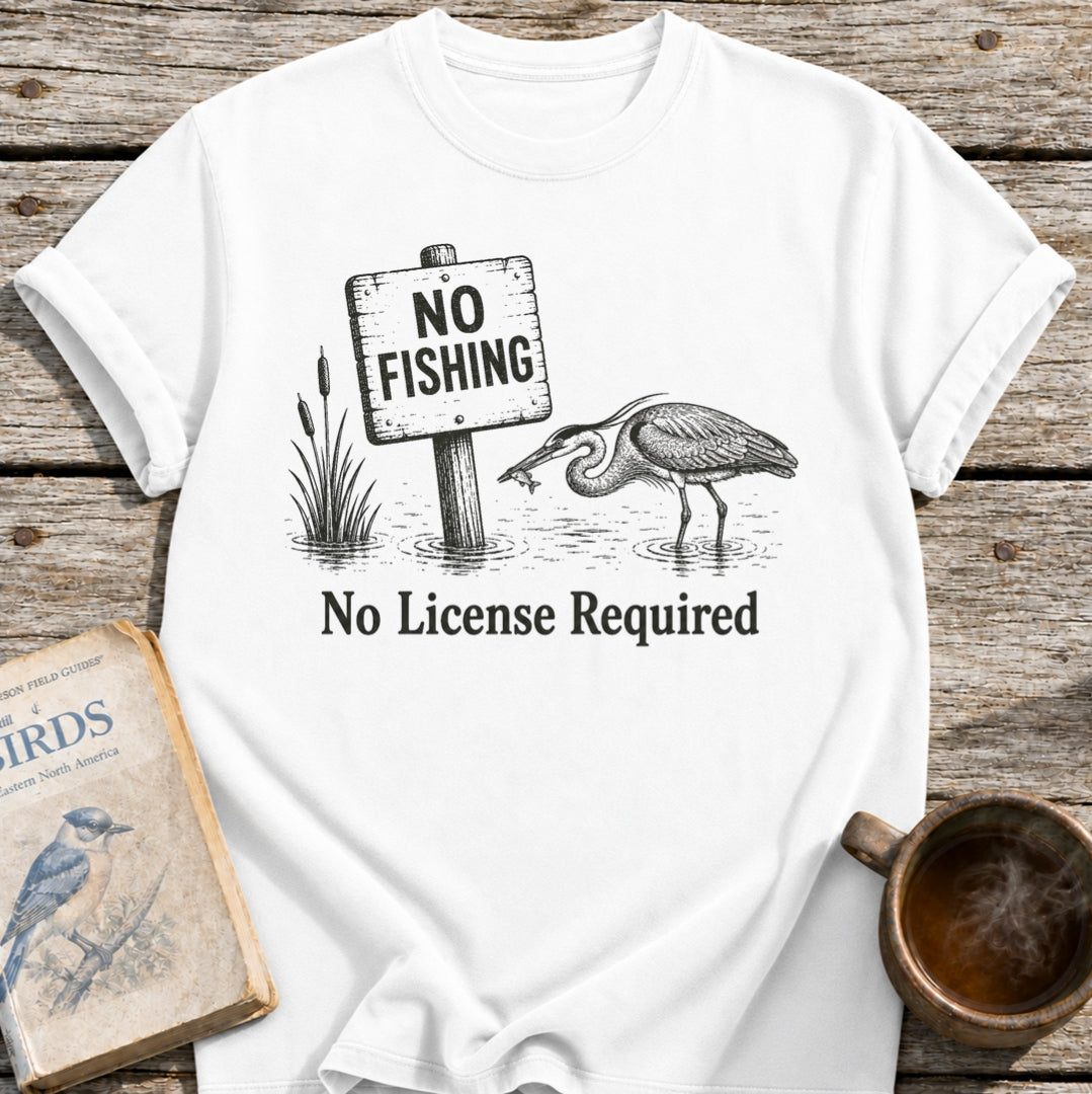 No Fishing Heron T-Shirt