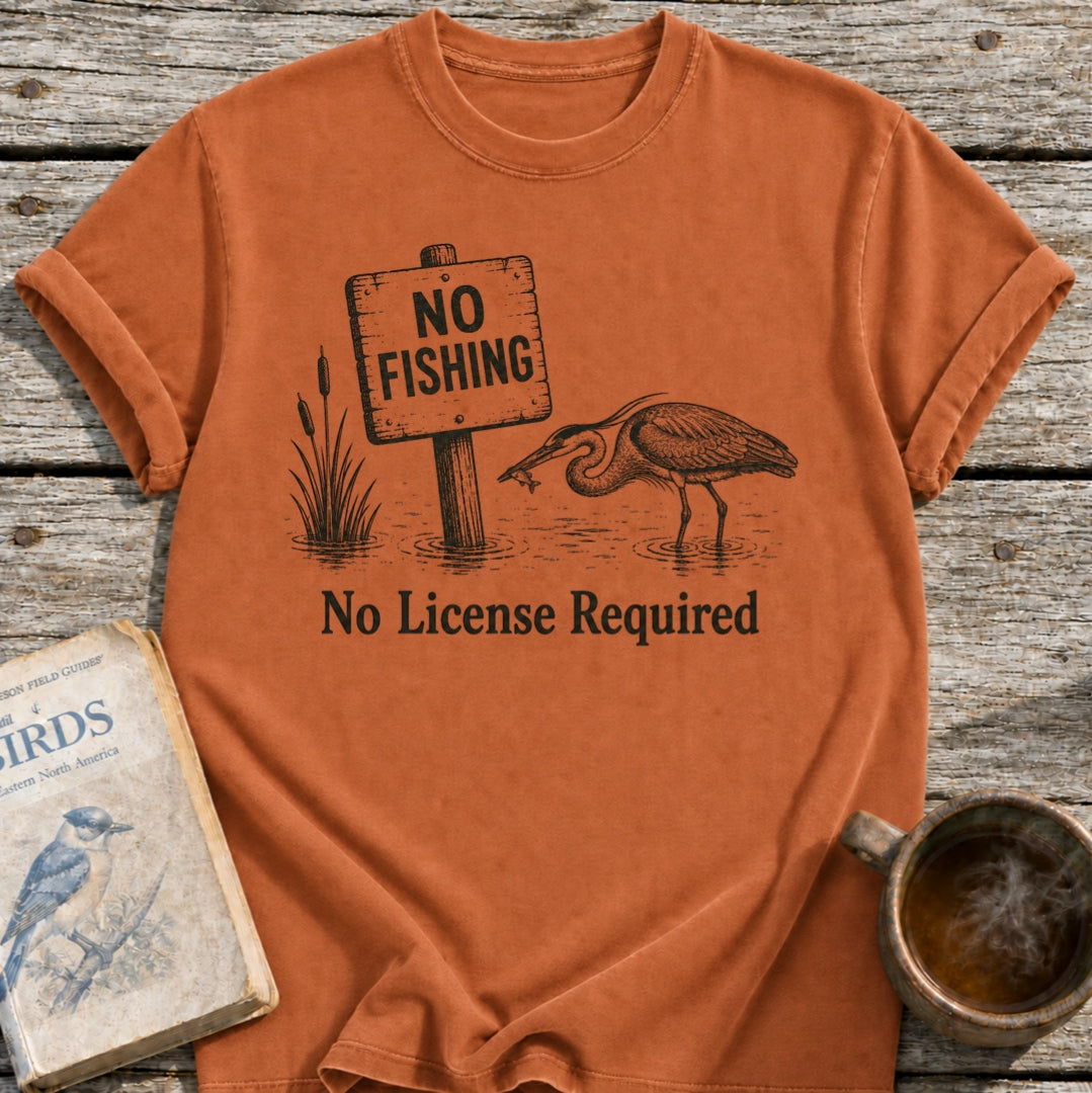 No Fishing Heron T-Shirt