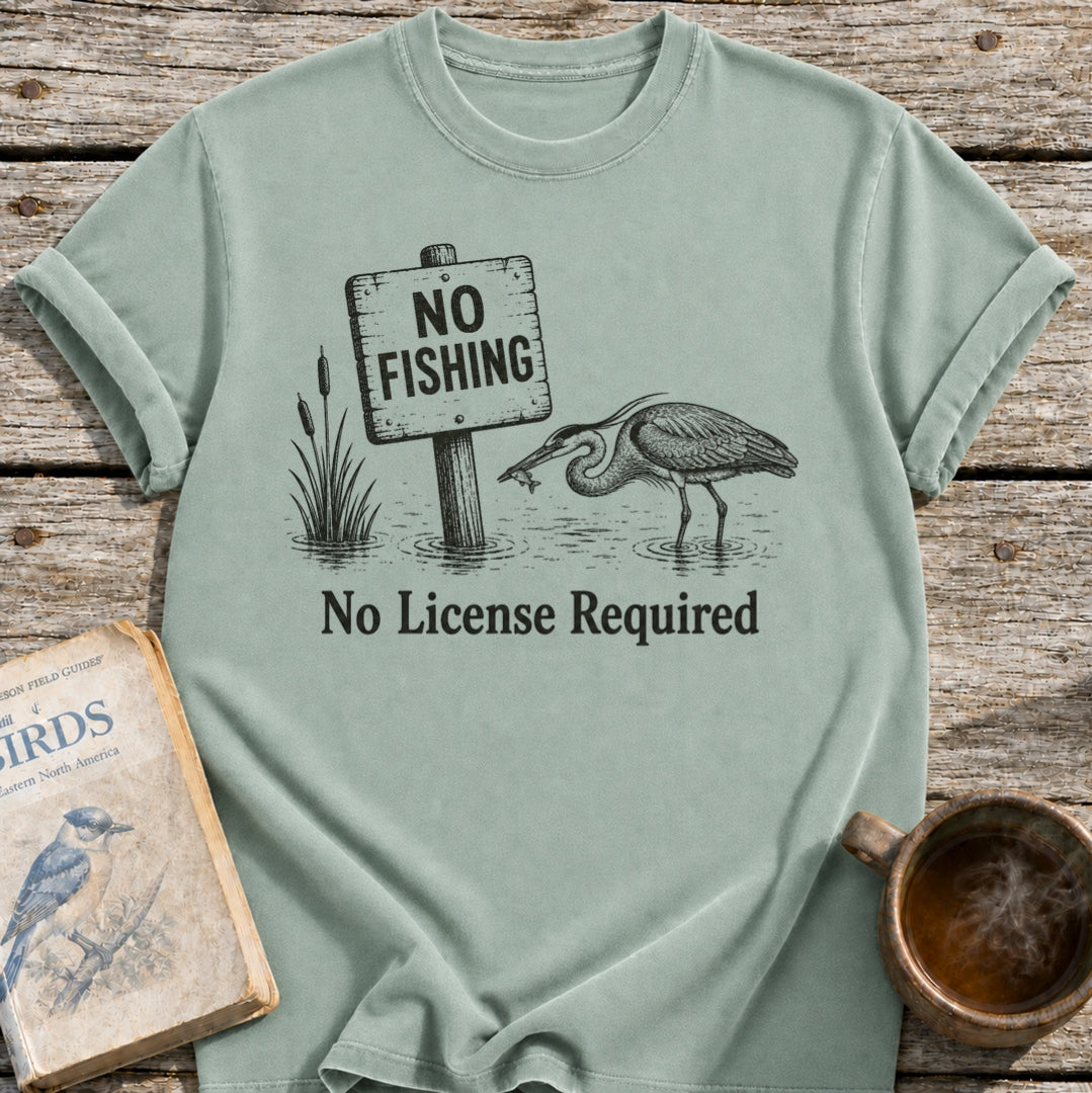 No Fishing Heron T-Shirt