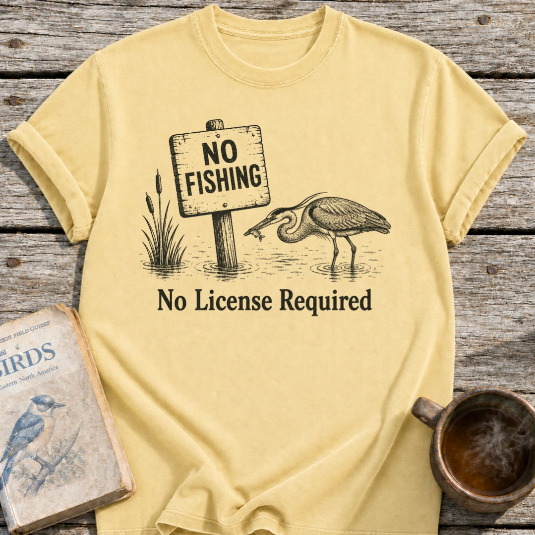 No Fishing Heron T-Shirt