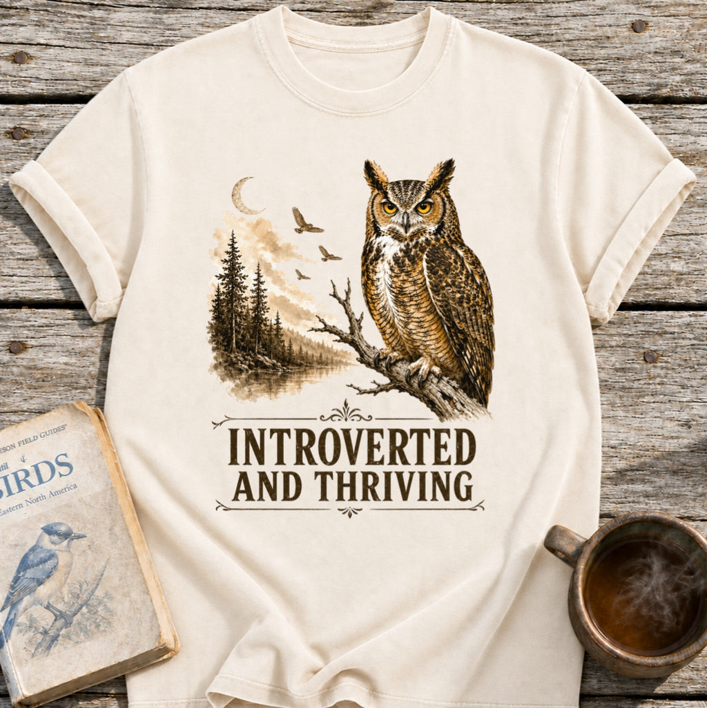 Owl Introverted and Thriving T-Shirt