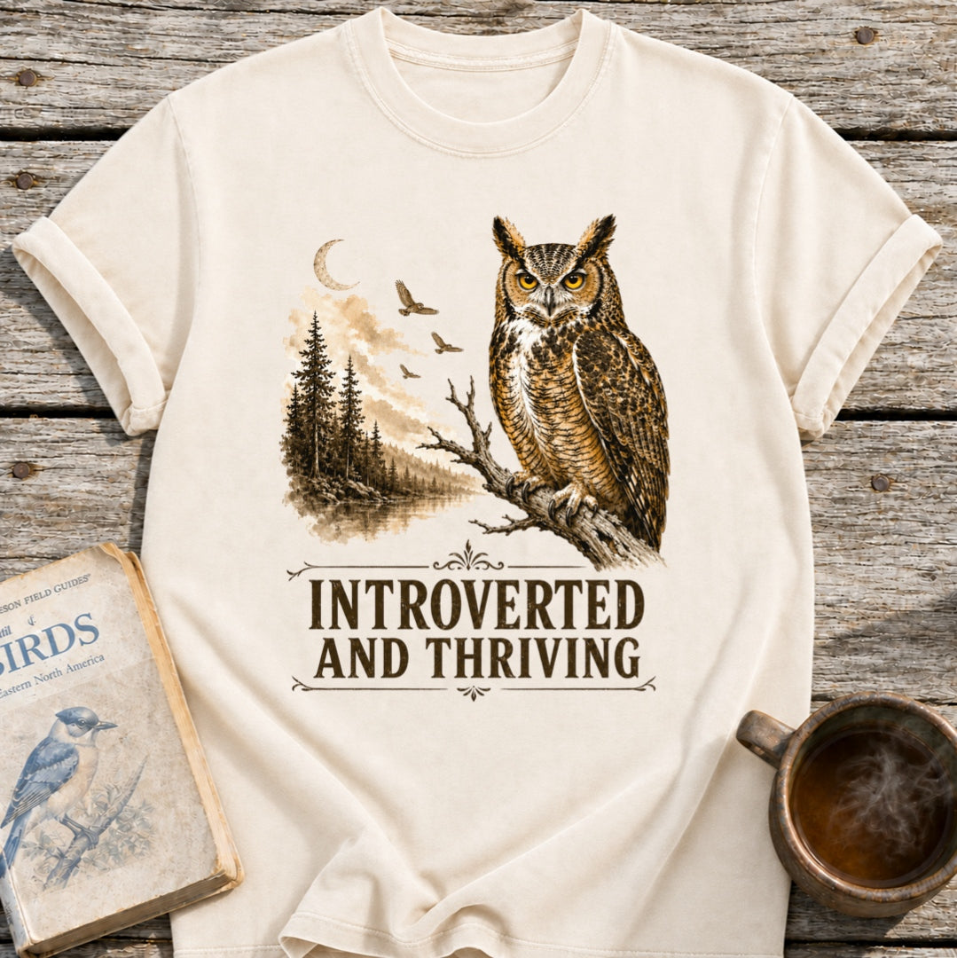 Owl Introverted and Thriving T-Shirt