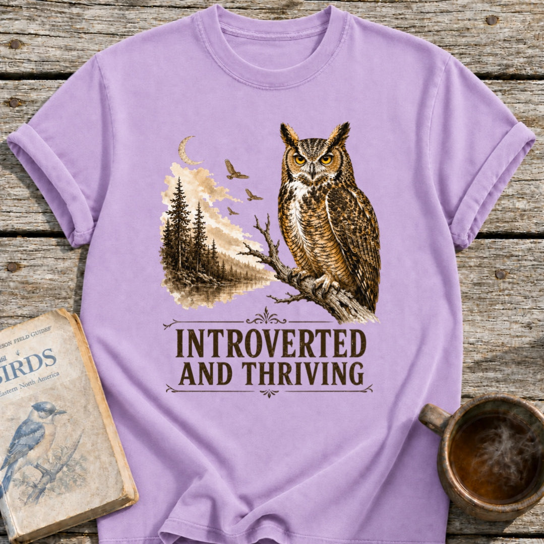 Owl Introverted and Thriving T-Shirt