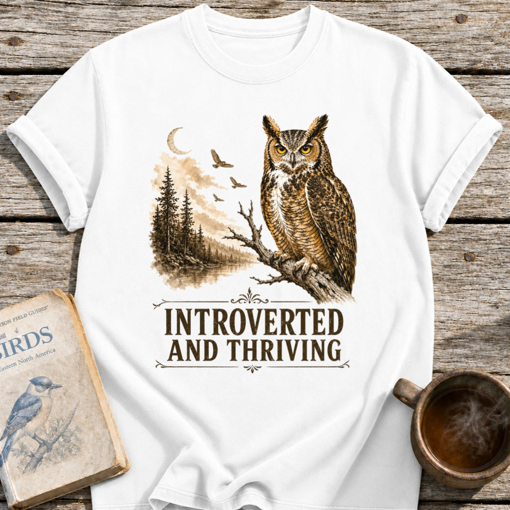 Owl Introverted and Thriving T-Shirt