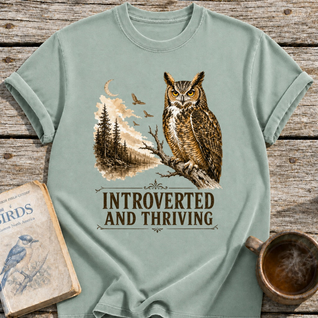 Owl Introverted and Thriving T-Shirt