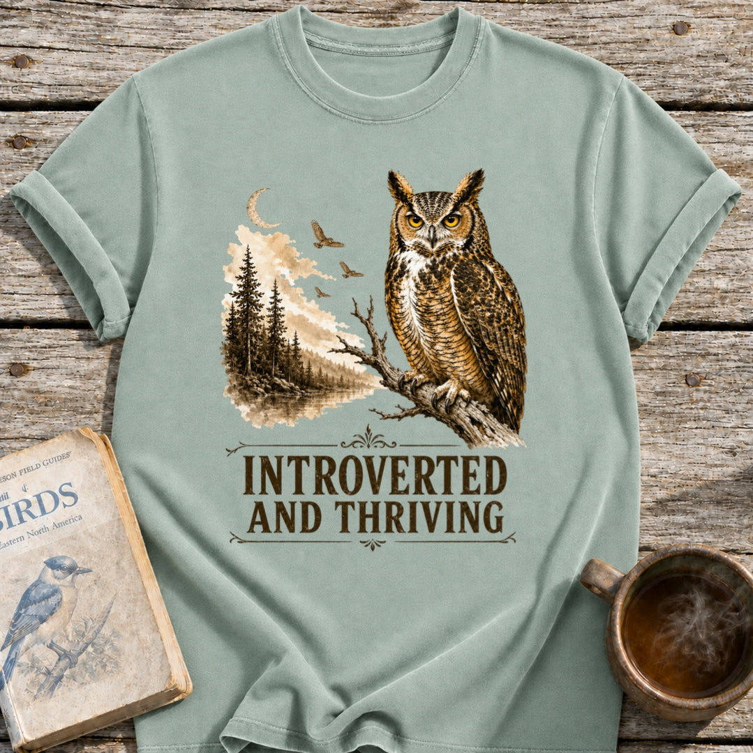 Owl Introverted and Thriving T-Shirt