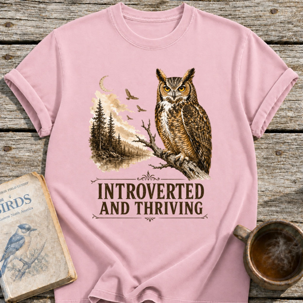 Owl Introverted and Thriving T-Shirt