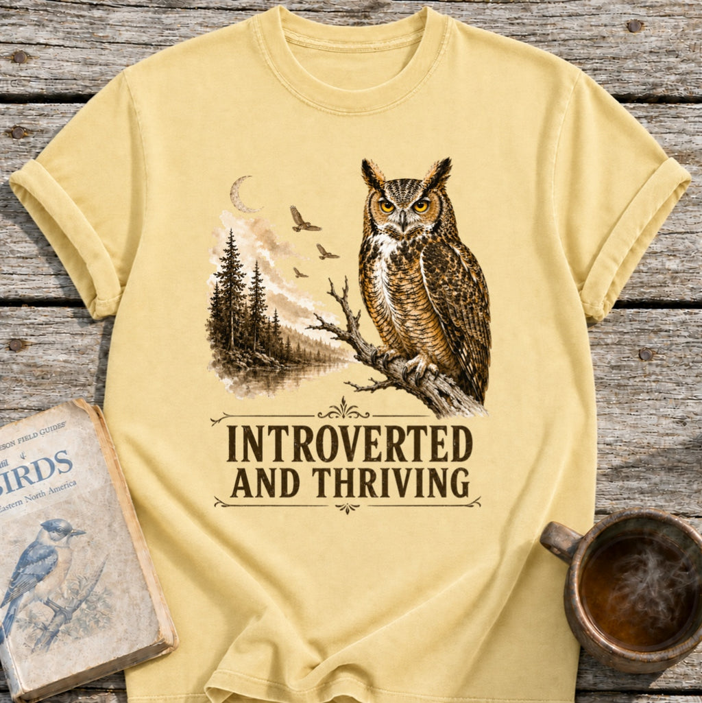 Owl Introverted and Thriving T-Shirt