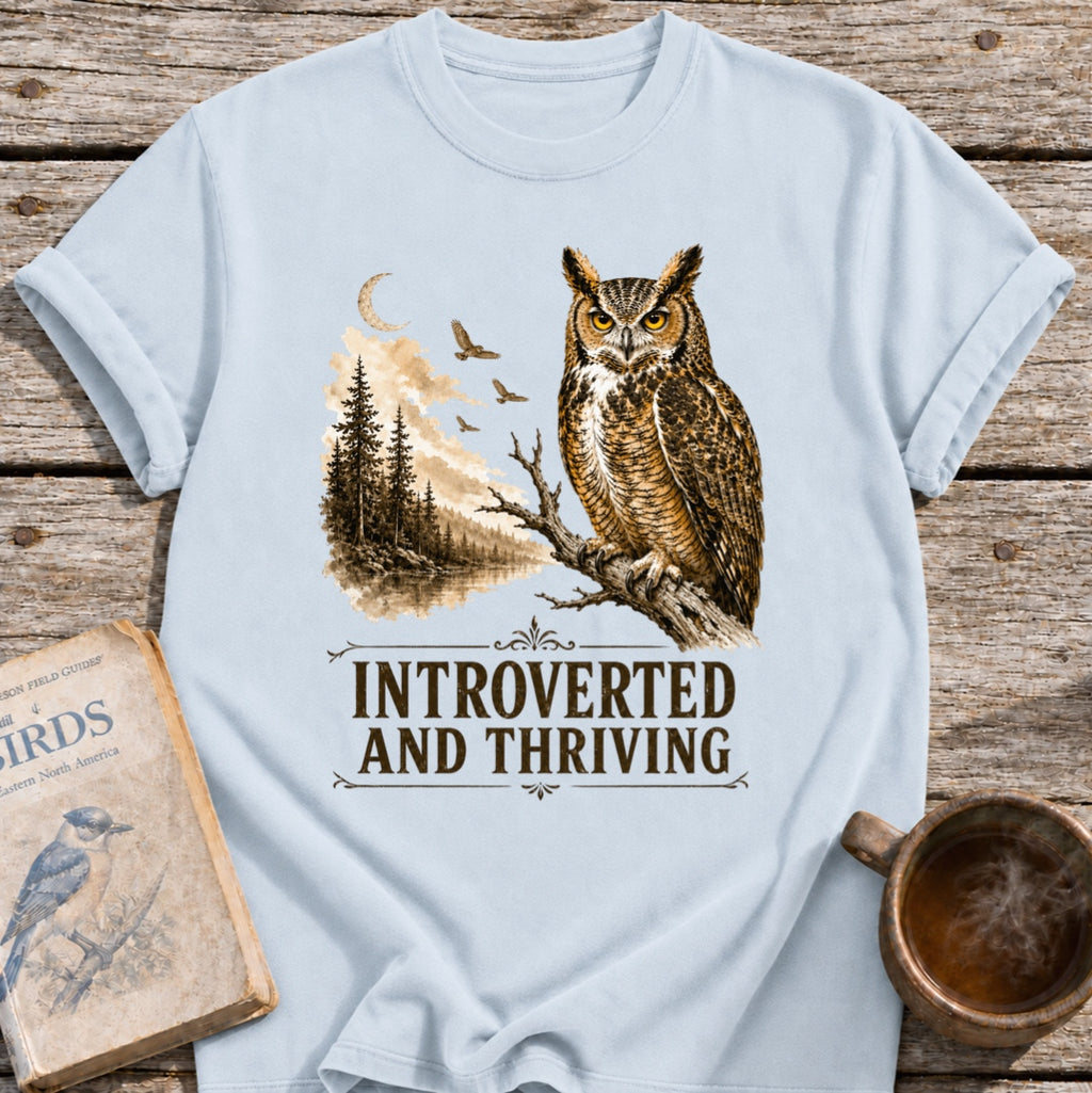 Owl Introverted and Thriving T-Shirt