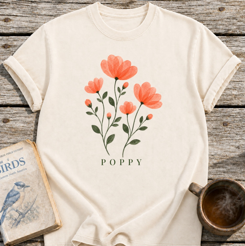 Poppies Pressed Flowers T-Shirt