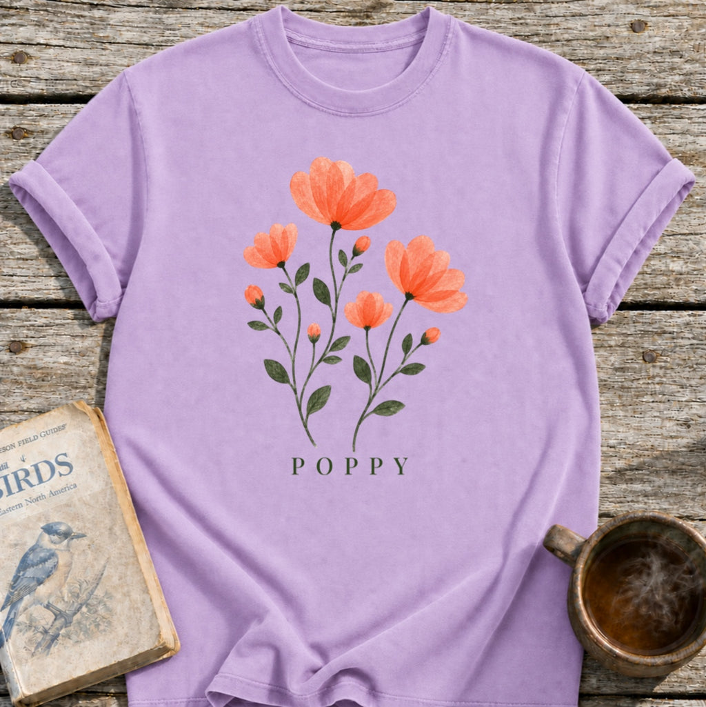 Poppies Pressed Flowers T-Shirt