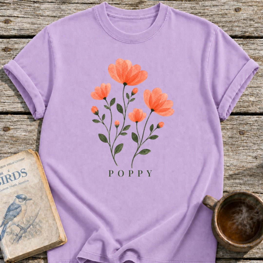 Poppies Pressed Flowers T-Shirt