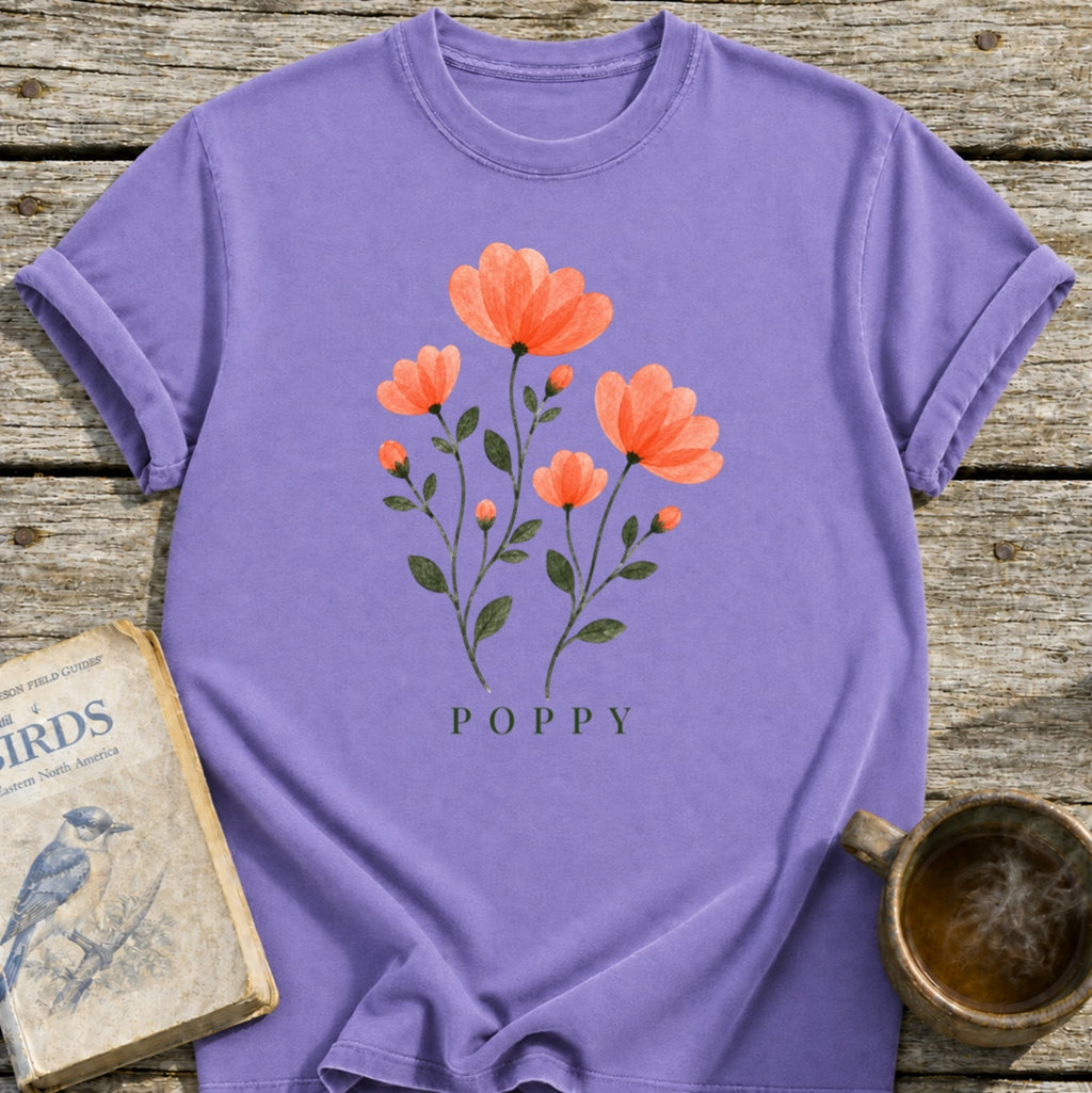 Poppies Pressed Flowers T-Shirt