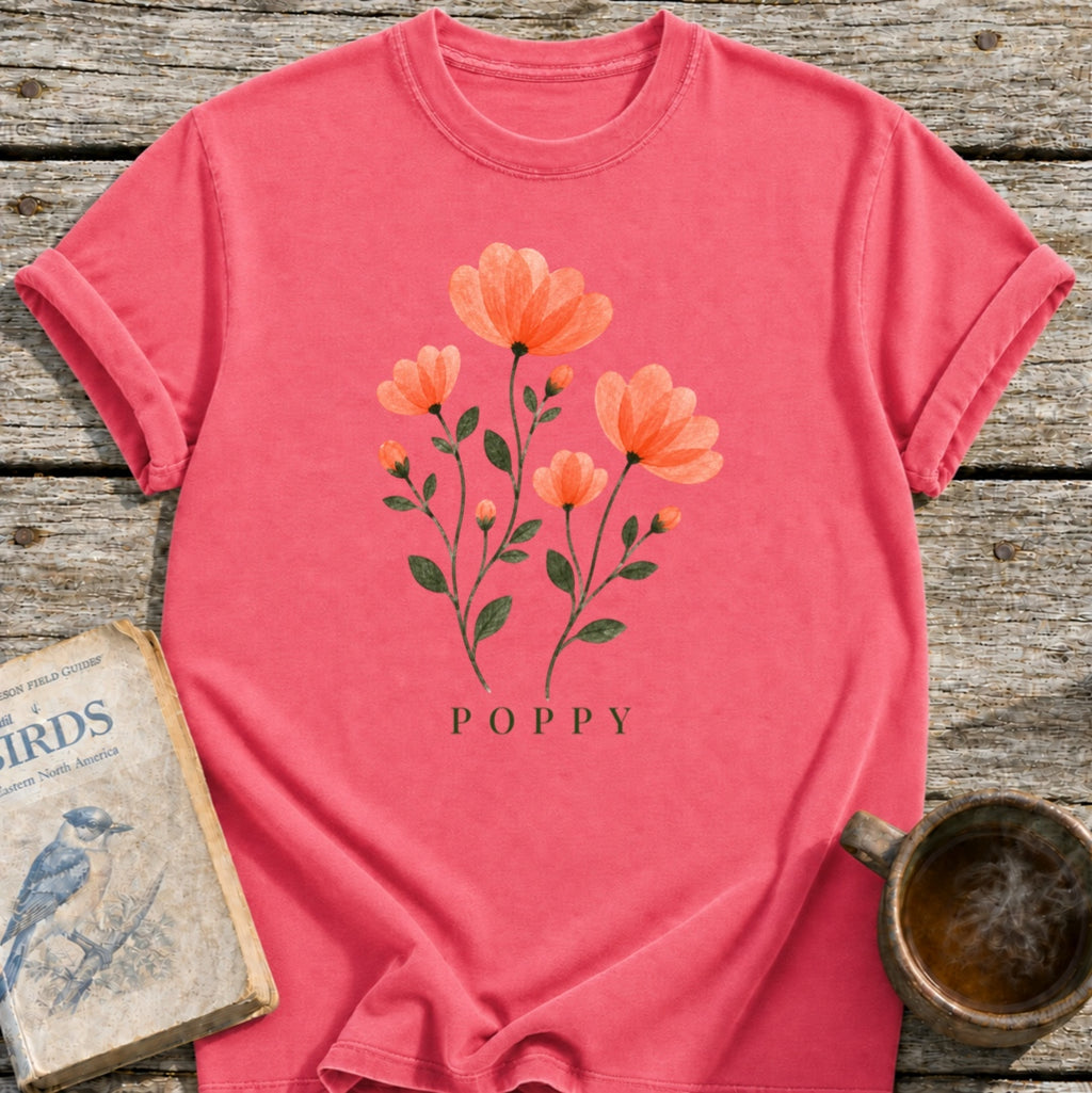 Poppies Pressed Flowers T-Shirt