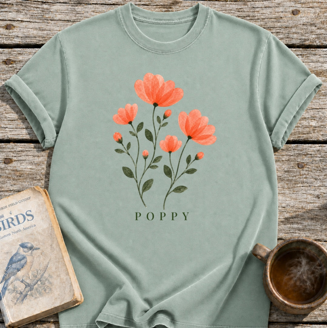 Poppies Pressed Flowers T-Shirt