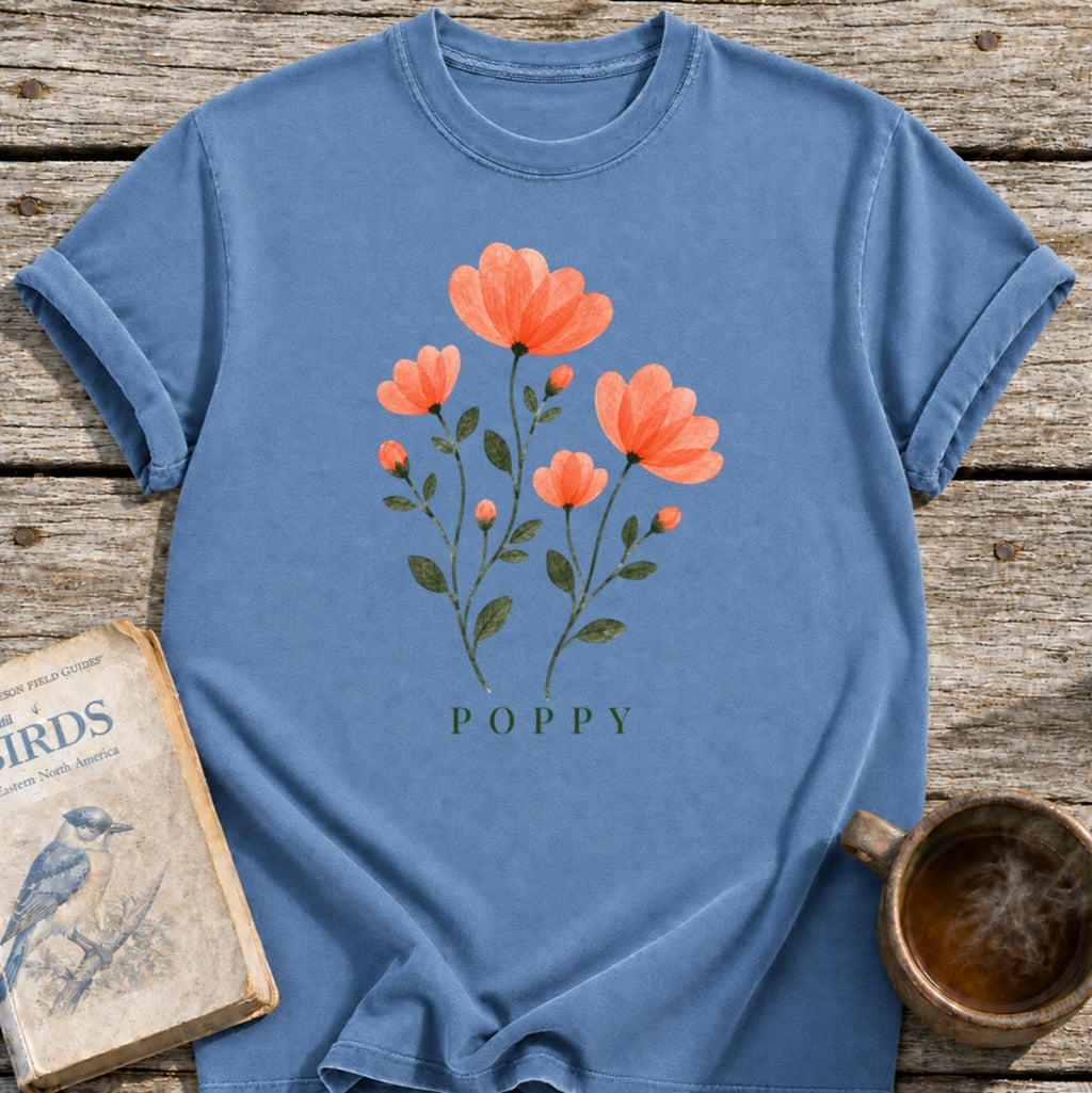 Poppies Pressed Flowers T-Shirt