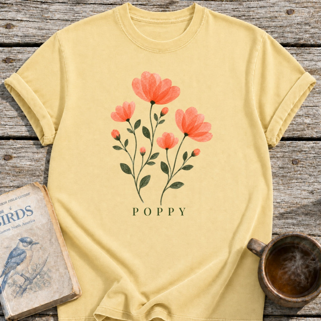 Poppies Pressed Flowers T-Shirt