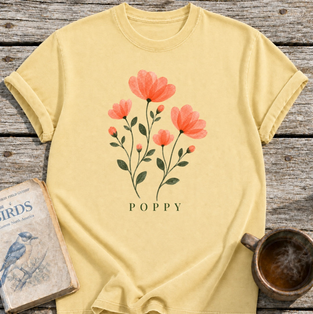 Poppies Pressed Flowers T-Shirt