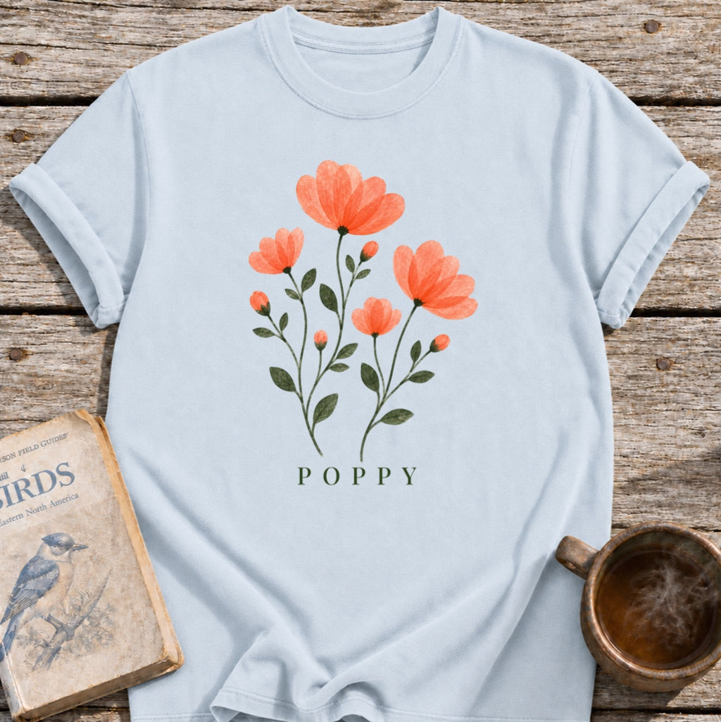 Poppies Pressed Flowers T-Shirt