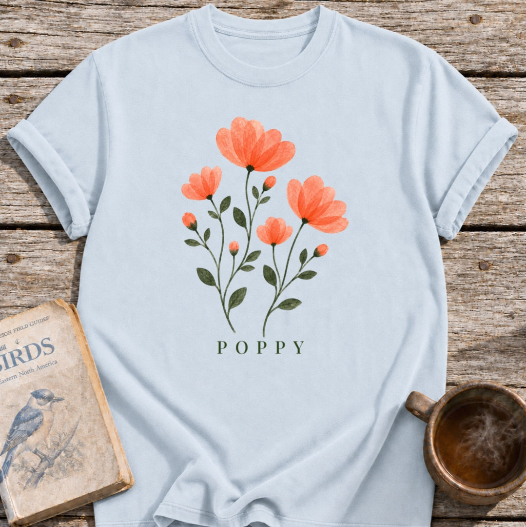 Poppies Pressed Flowers T-Shirt