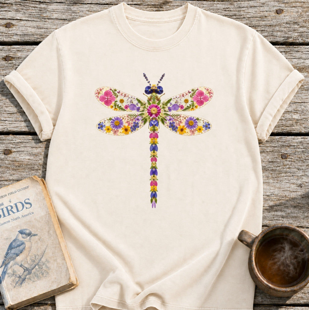Pressed Flowers Dragonfly T-Shirt