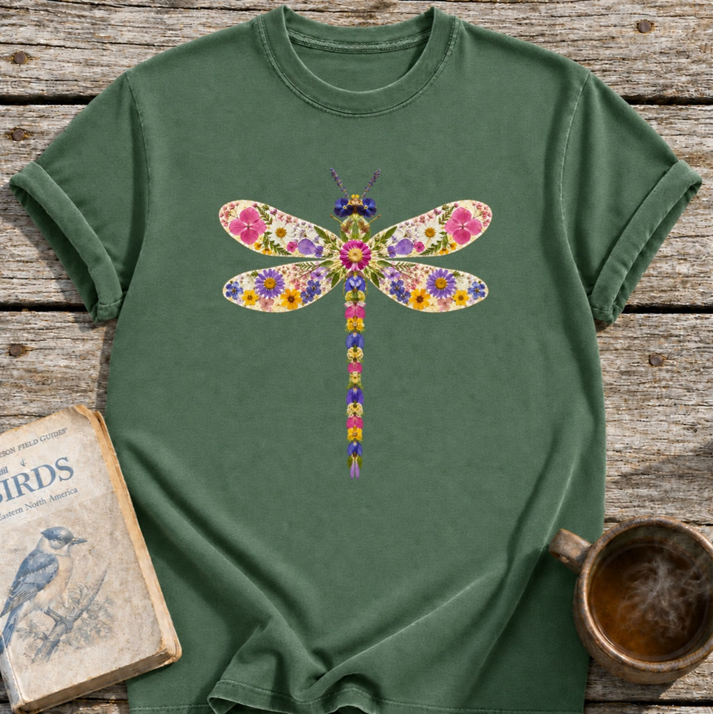 Pressed Flowers Dragonfly T-Shirt